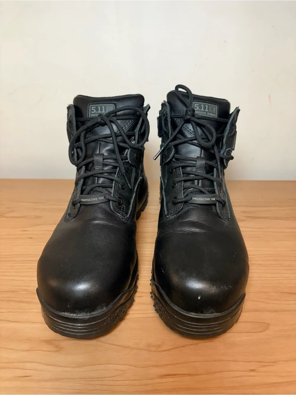 5.11 Boots Mens 11 ATAC 6” Low Tactical Boots Black Leather Lace Up Side Zip